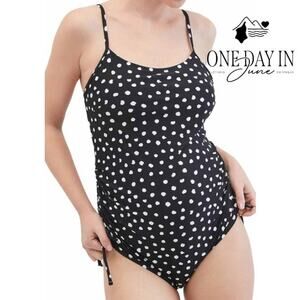 Beach Bump Maternity Polka Dot One Piece Swimsuit Size XL